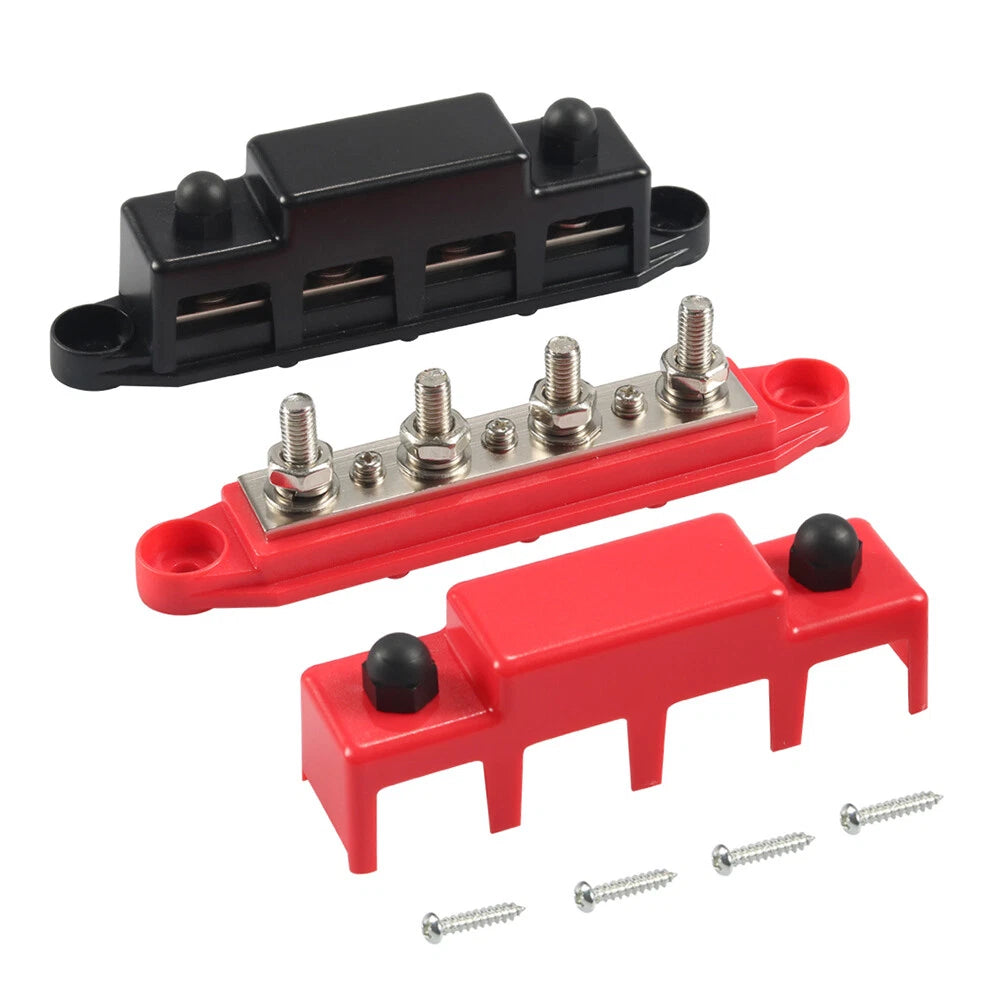 5/16" 4 Stud Bus Bar Terminal Power Distribution Block for Boat Truck Camper