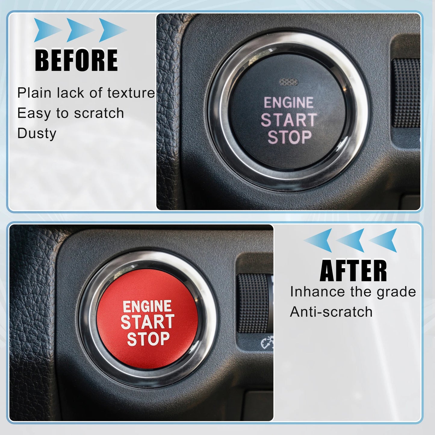 Engine Start Stop Button Cover for Toyota Camry (2018-2023) - Aluminum Red