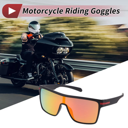 Motorcycle Riding Goggles Red Lens Black Red Frame Tri-Acetyl Cellulos TR90