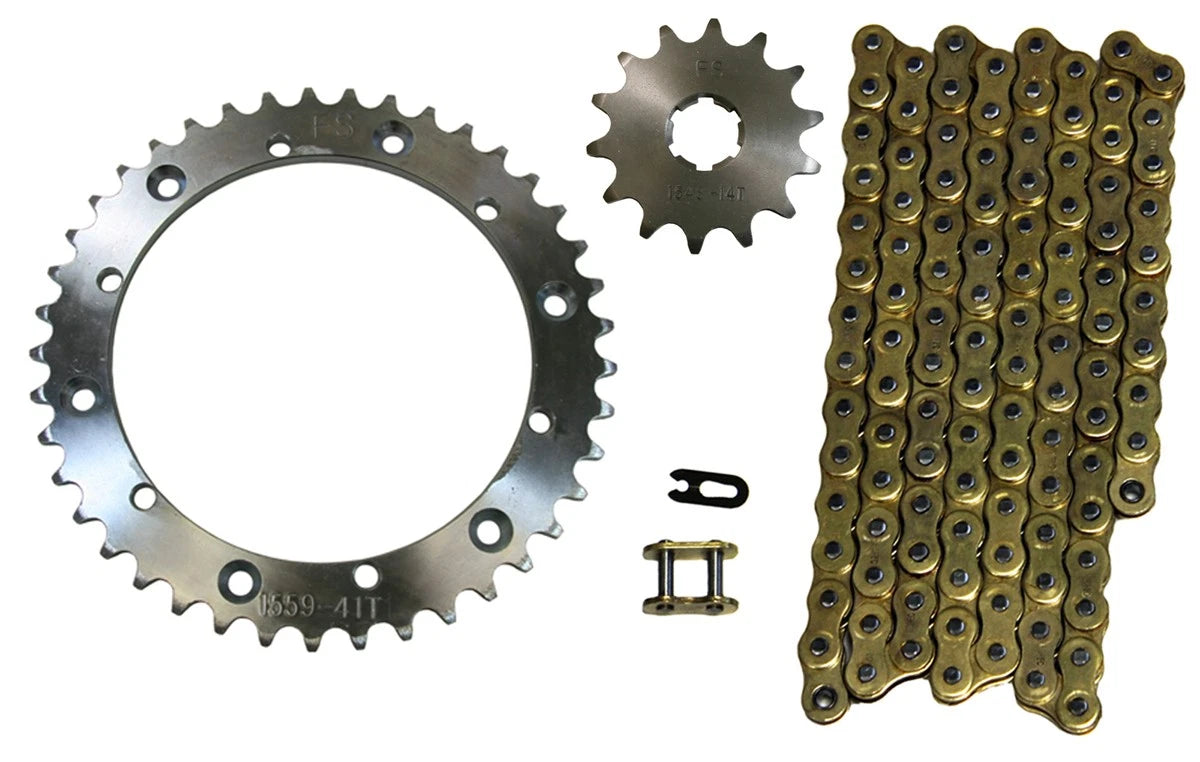 Gold 520x104 Drive Chain & 14/41 Sprockets for Yamaha Banshee 350 (1989–2006)