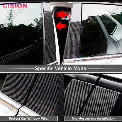 8X Carbon Fiber Window Door Pillar Post Cover for BMW X6 X6M (2008–2014)