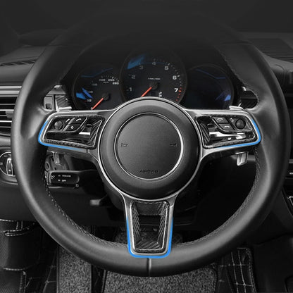 Carbon Fiber Steering Wheel Cover Trim for Porsche 718, Macan, 911 (2016-2023)