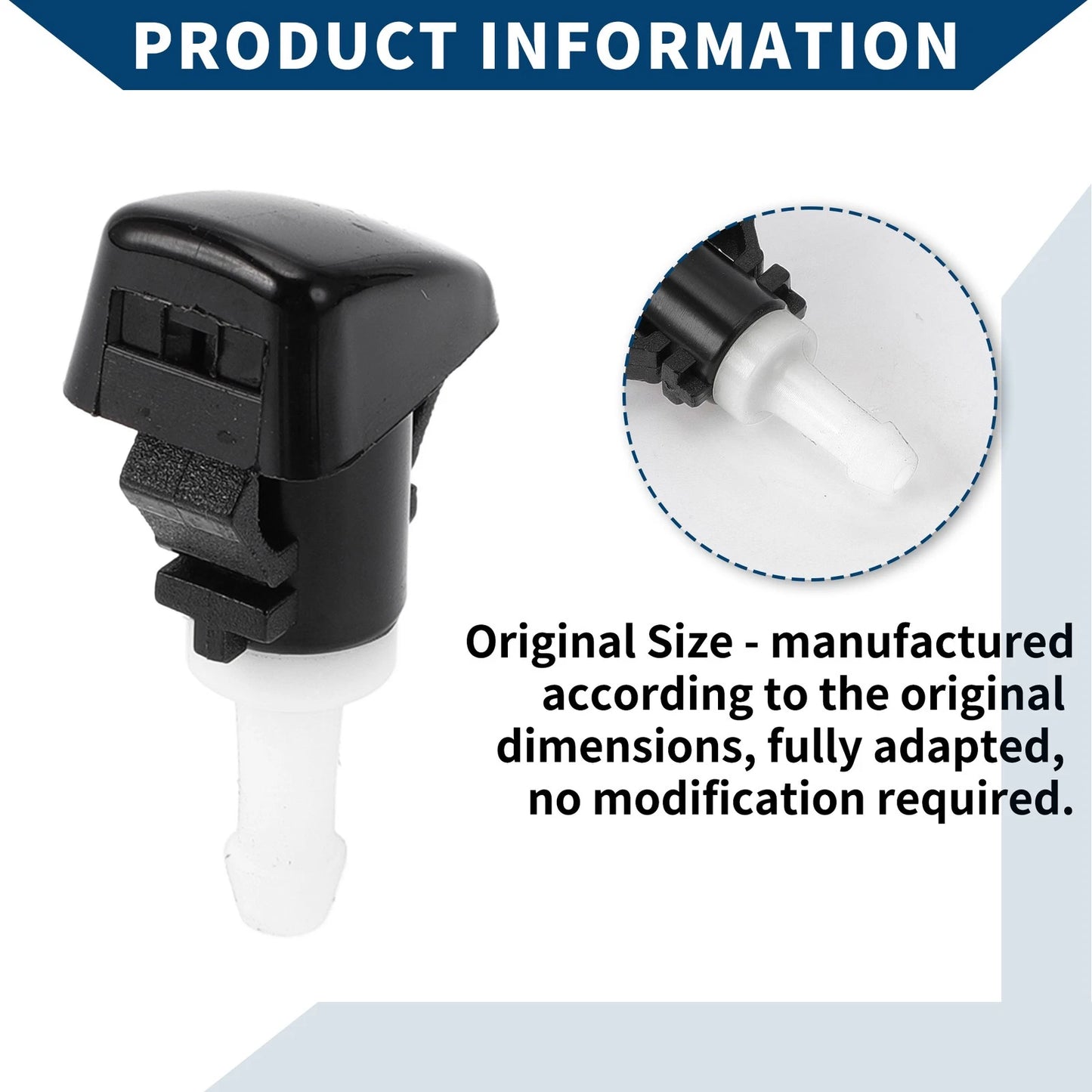 Front Windshield Washer Nozzles for Dodge Durango Black White