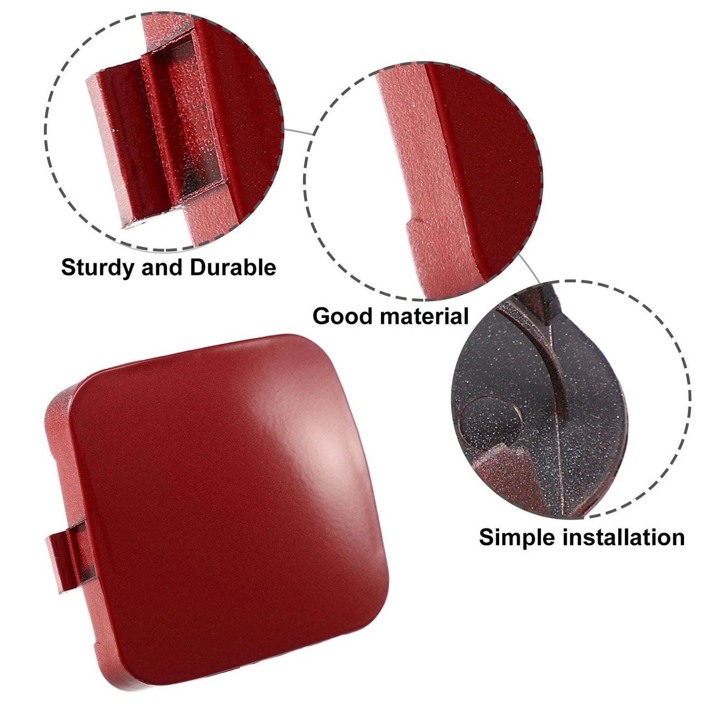 Front Right Bumper Tow Hook Cover for Toyota Rav4 (2013-2018) - Red