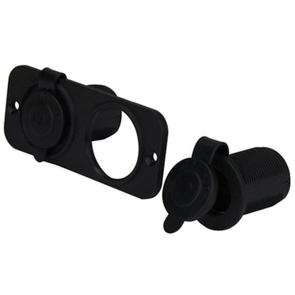 Flush Mount Dual Power Socket 12/24V 20A for Boat/Car/Caravan/4WD Black