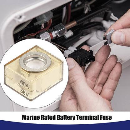 60A Waterproof Fuse Terminal for Marine Battery 58V DC