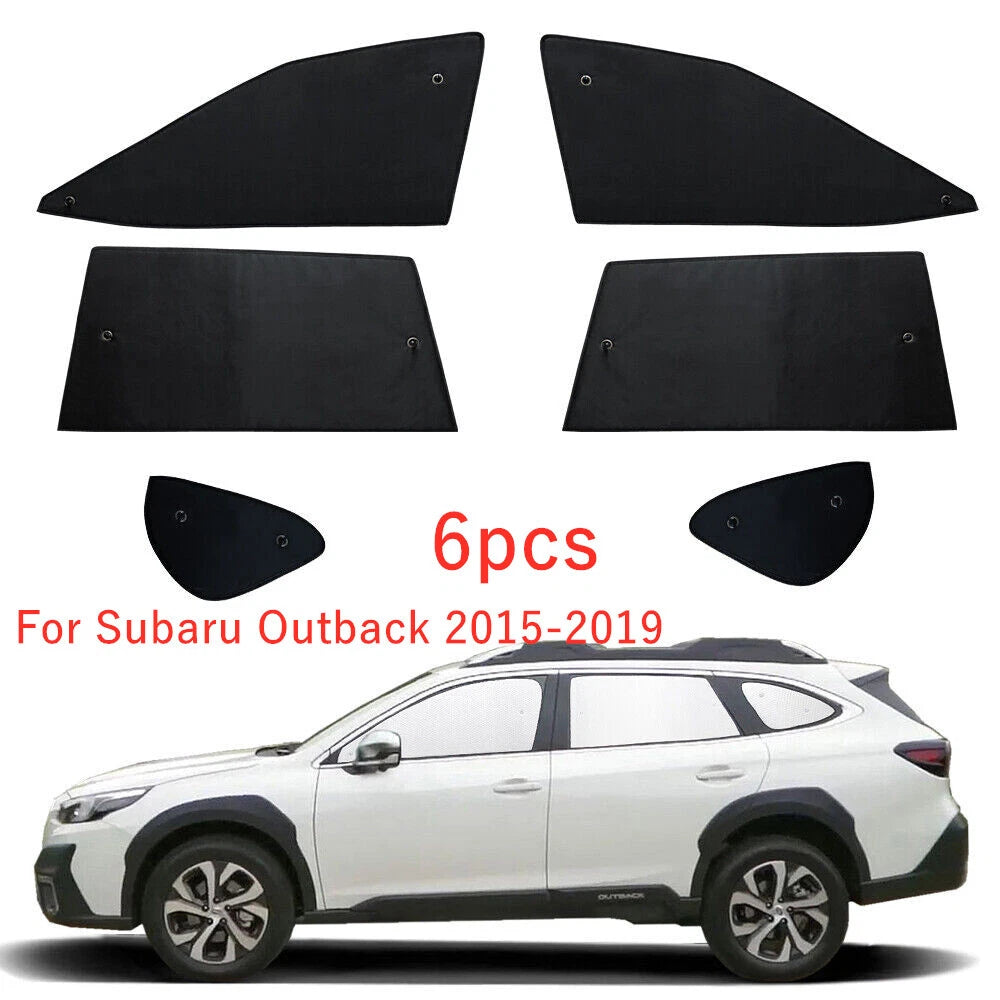 6PCS Side Window Privacy Sunshade Black+ Silver for Subaru Outback (2015–2019)