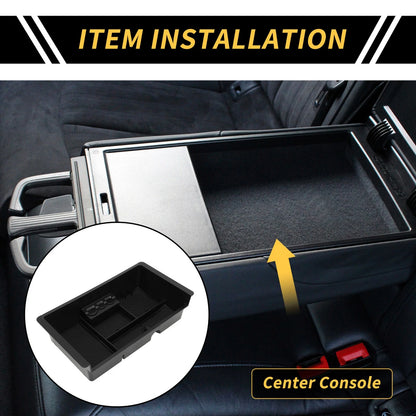 Full Center Console Tray for Chevy Silverado 1500 & GMC Sierra - Black