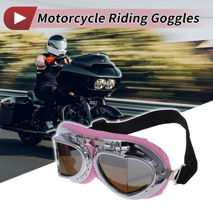 Set / 1 / Motorcycle Riding Goggles Multicolour Lens Pink Frame for Cycling Sunglasses