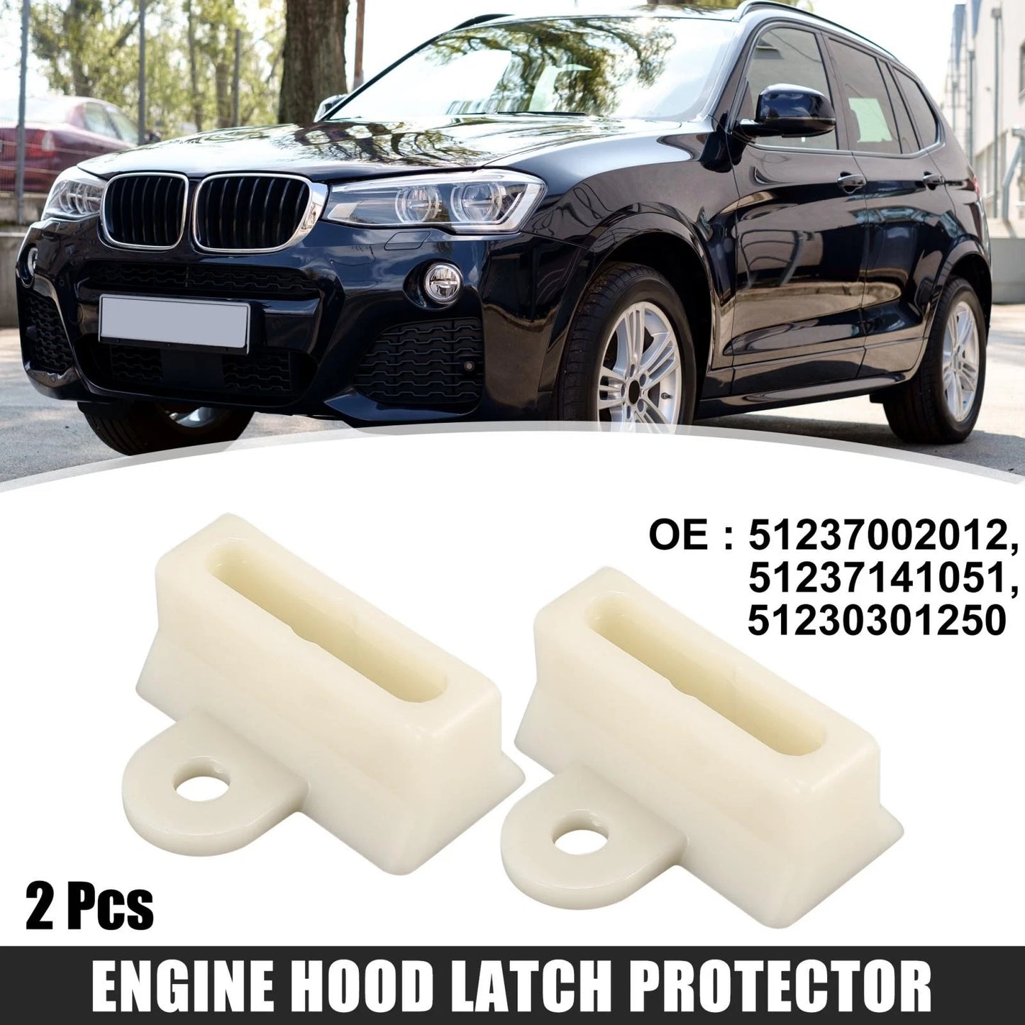 2 x Engine Hood Latch Protectors for BMW 1 Series E81 (2006-2011)