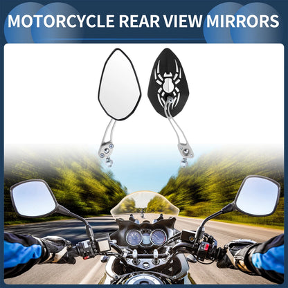 M8/M10 Rear View Mirrors Handlebar Mirrors White Aluminum Alloy for Motorcycle