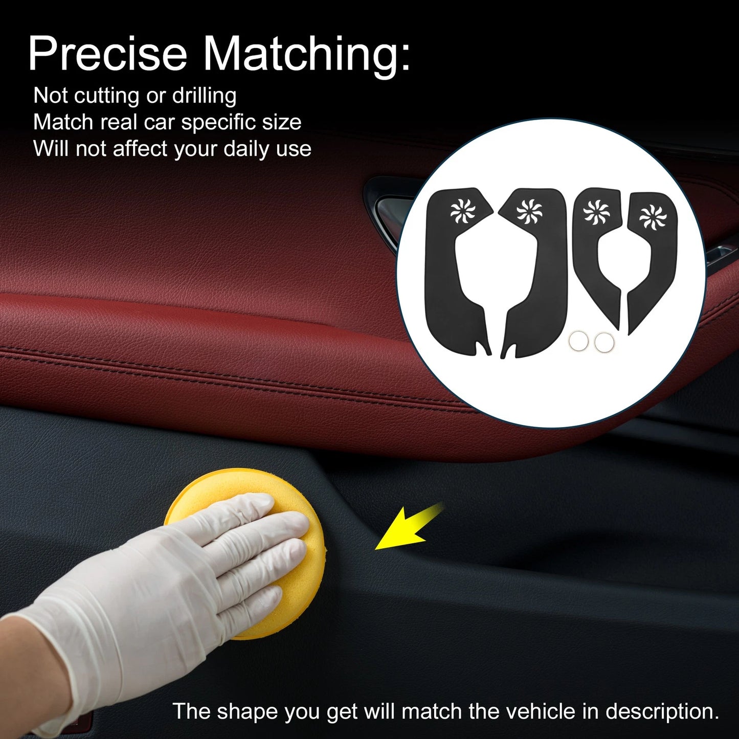 Car Door Anti Kick Pad Sticker Protector for Ford Focus (2012-2015) Black