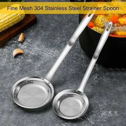304 Stainless Steel Extra Fine Mesh Strainers for Skimming Grease & Foam