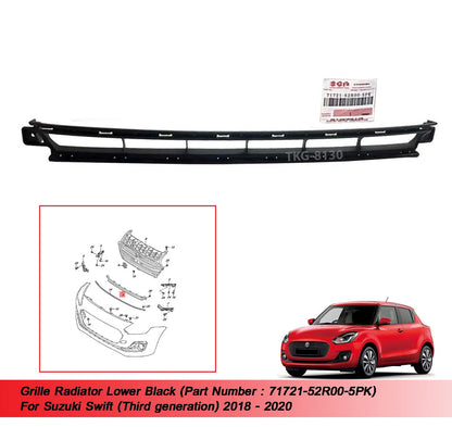 Lower Grille for Suzuki Swift (2018-2020) Black Radiator Cover 2 x