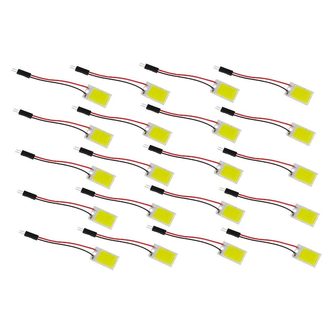 20 x 12V White COB LED Dome Panel Lights for Car Interior Bulb