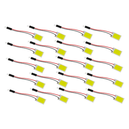 20 x 12V White COB LED Dome Panel Lights for Car Interior Bulb