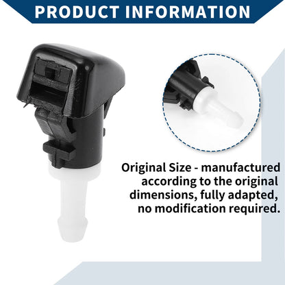 2 x Front Windshield Washer Nozzles for Jeep Patriot (2007-2017) Black White