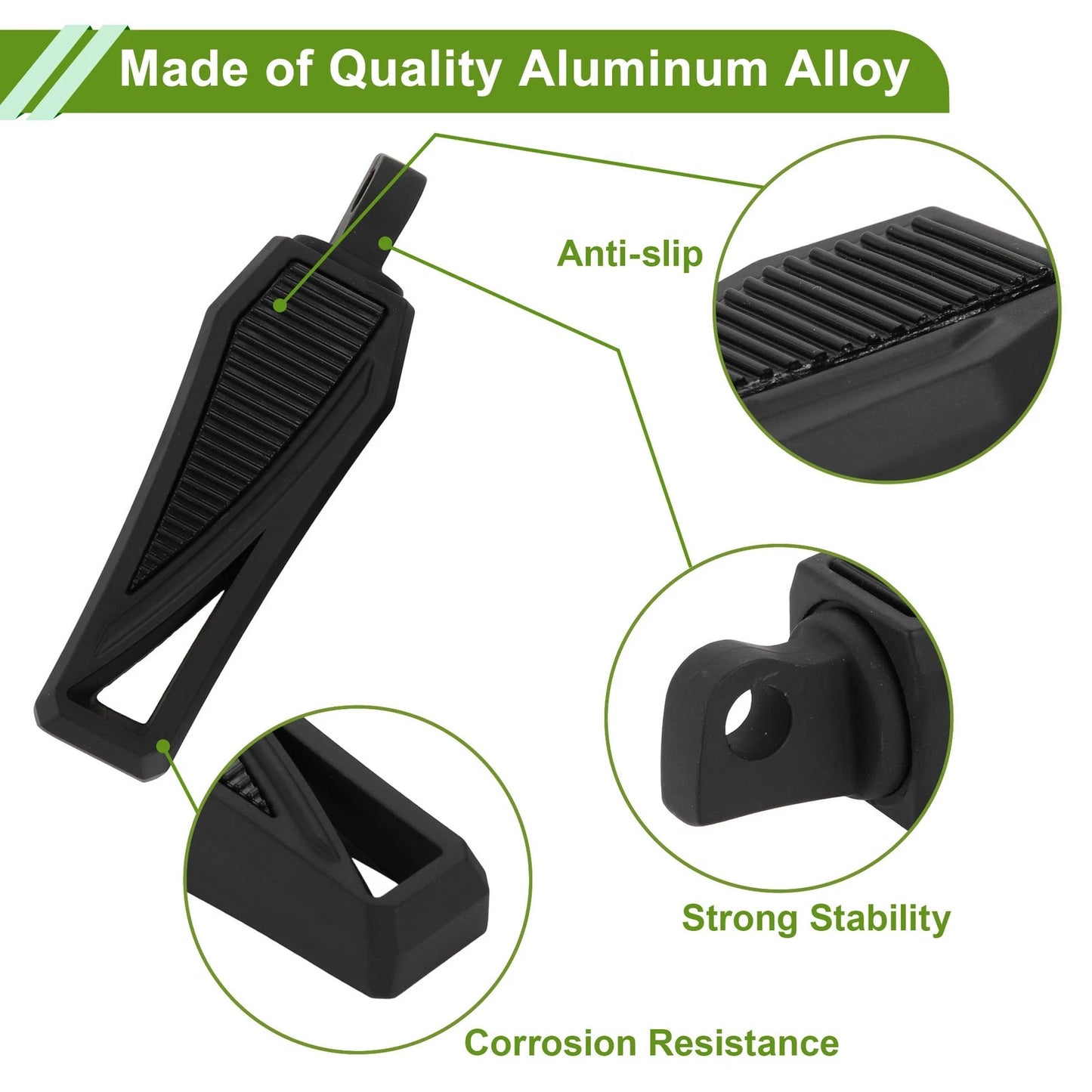 Foot Pegs 1 x Pair Aluminum Alloy Black for Harley Davidson Dyna