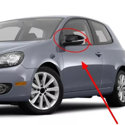 2 Piece Side View Mirror Covers for VW Golf Mk6 (2010-2014) Gloss Black