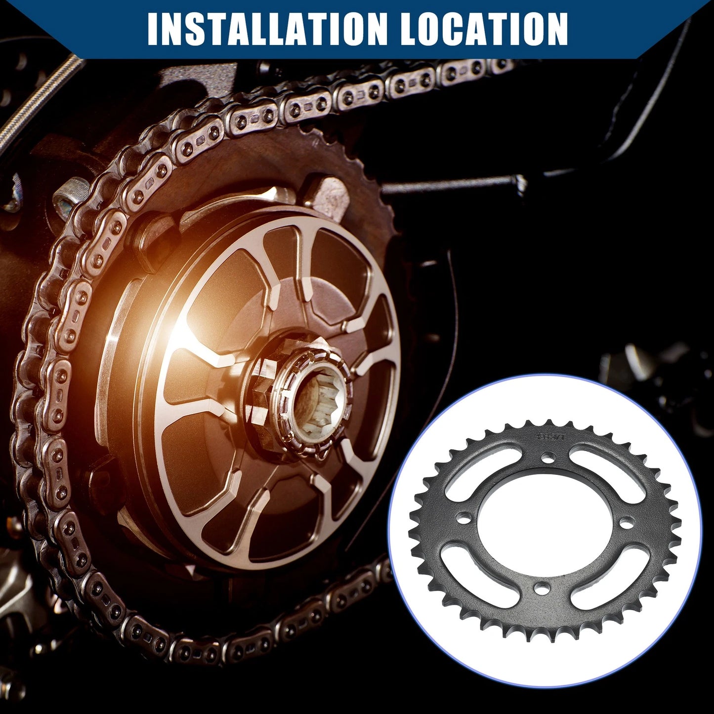 37-Tooth 76mm Motorcycle Chain Sprocket Rear Sprocket for Dirt Bike