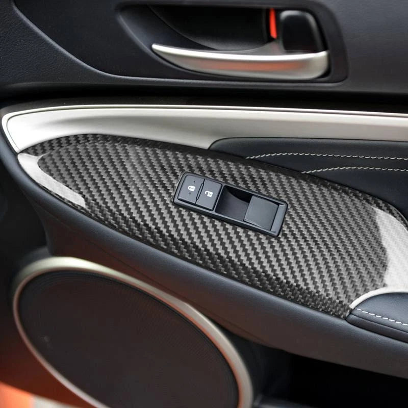 100% Dry Carbon Fiber Window Lift Switch Panel Cover Trim for Lexus RC 2015-2022