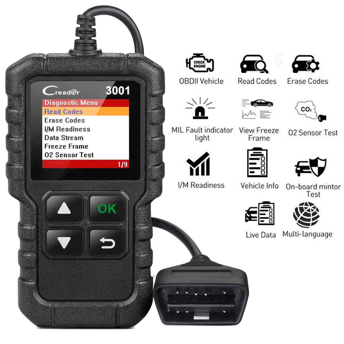 OBDII EOBD Car Engine Fault Code Reader for Various Makes & Models