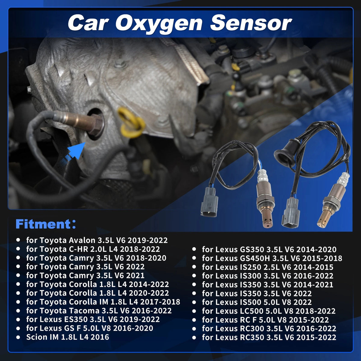 Oxygen Sensors for Toyota Camry 3.5L V6 (2018-2020) - 2 pcs