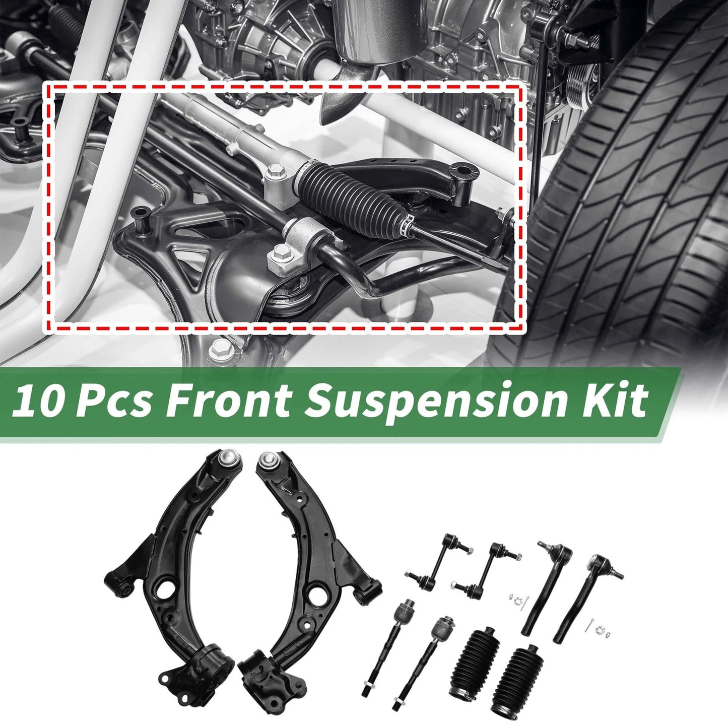 10 Pcs Front Lower Control Arms for Ford Edge (2007-2014)