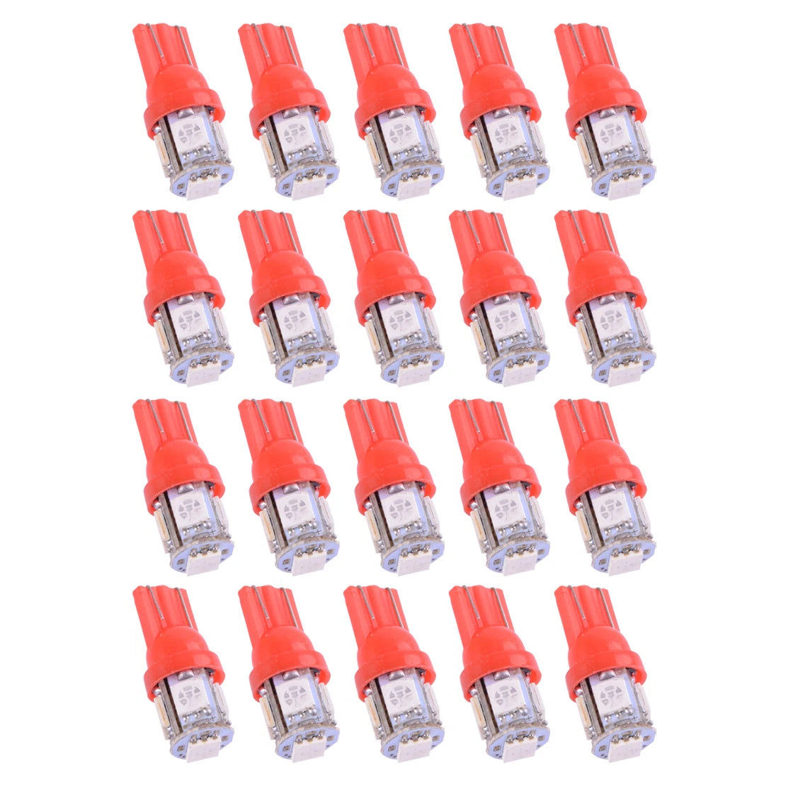 20 x Red T10 Bulbs for Car Dome Map Light Side Marker Turn Signal Lamp