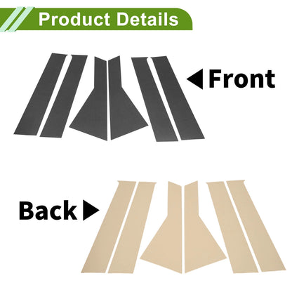 6 x Pillar Window Trim for Dodge Journey (2009-2020) Carbon Fiber Black