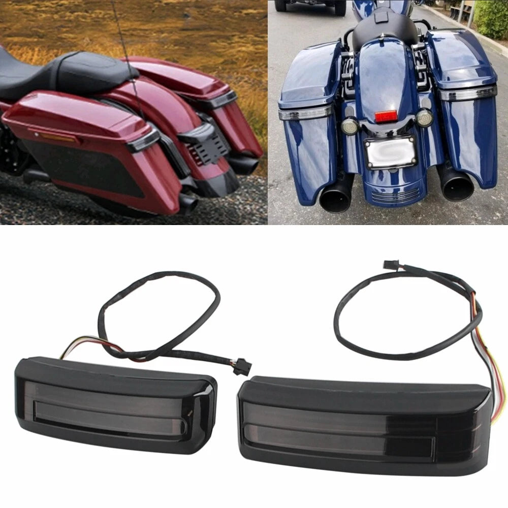 Smoke LED Saddlebag Brake Turn Tail Signal Lights for Harley Road Glide (24)