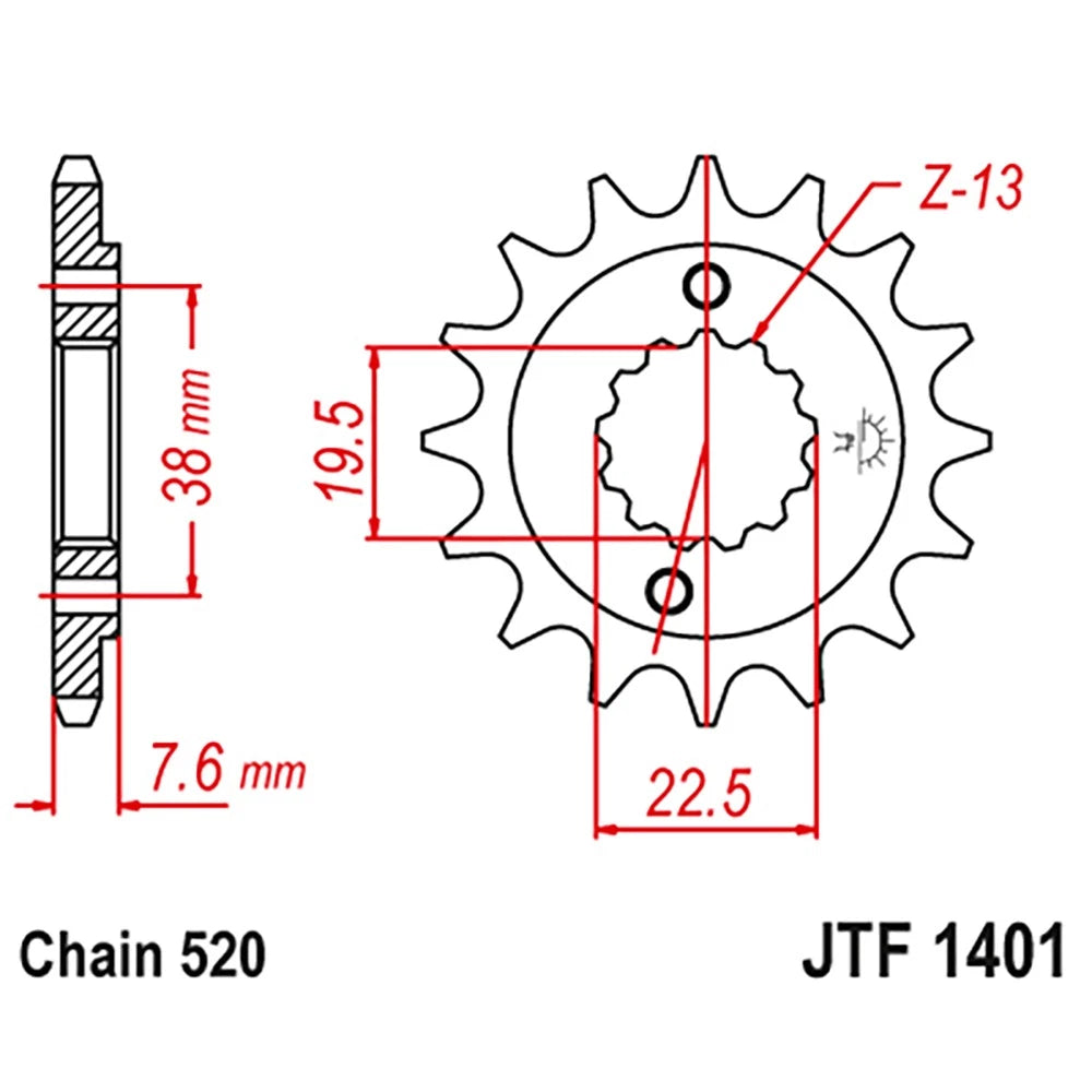 15T Front Steel Sprocket for Suzuki LT-R450 Quadracer (2005–2009)