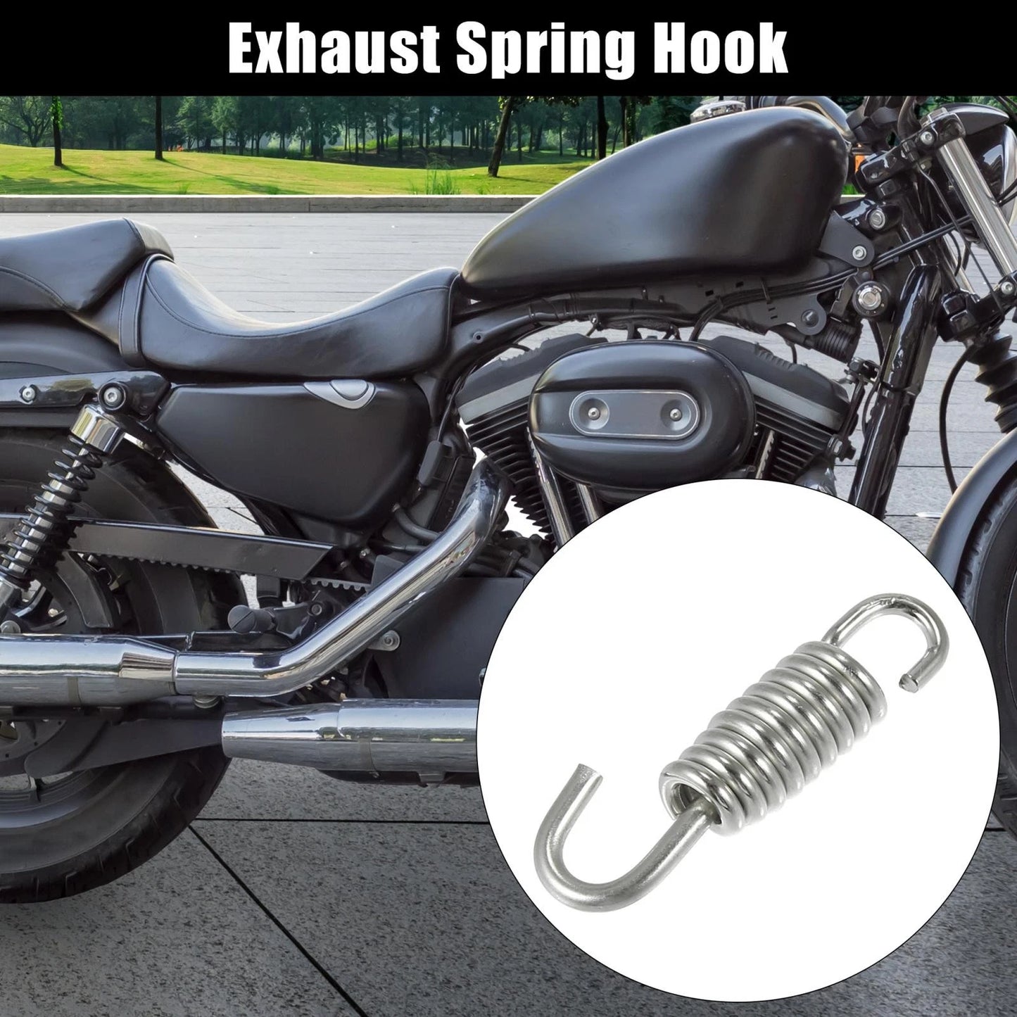 Exhaust Pipe Spring Hook 40mm 1.57" Stainless Steel Silver Tone for Motorcycles
