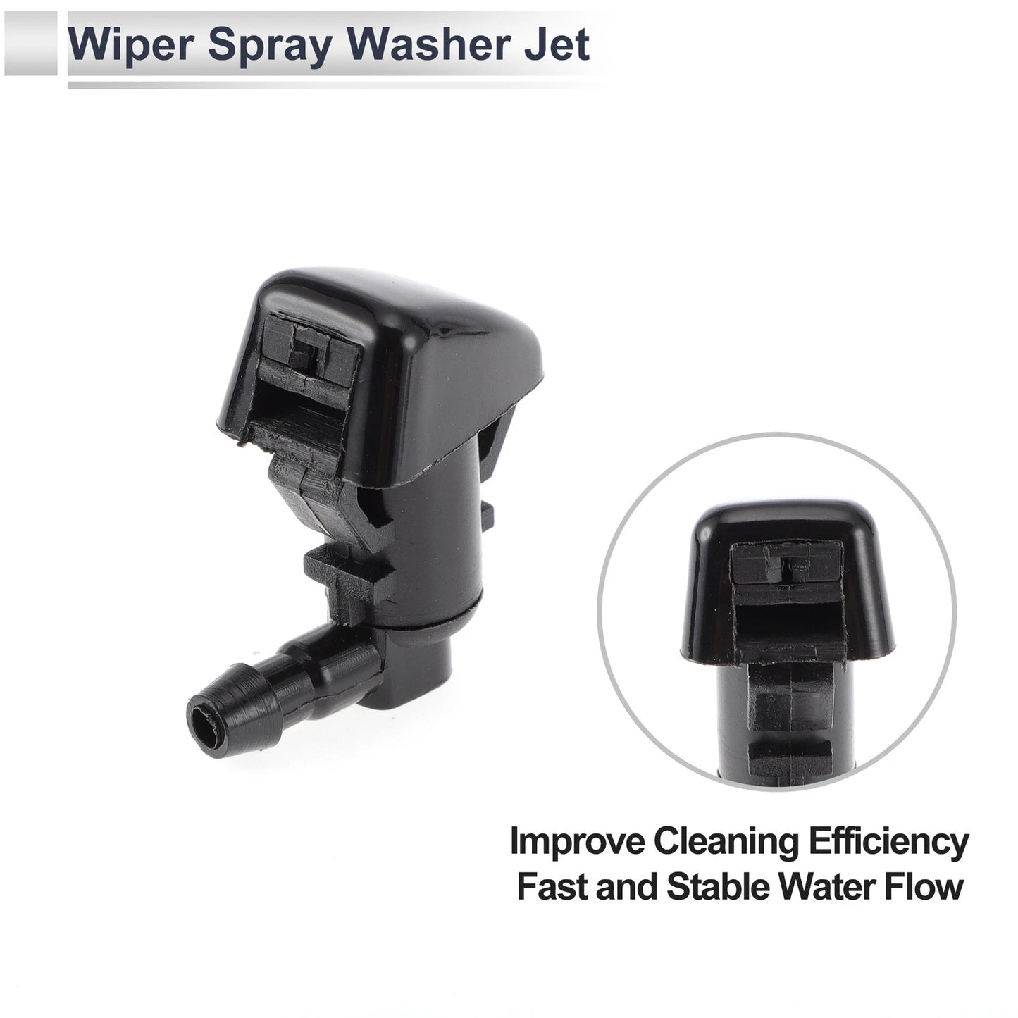 6 x Windshield Washer Nozzles & Hose Connectors for Ford (2013-2019)