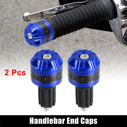1 Pair 18mm Handlebar End Caps Plug Bar Ends Aluminum Blue for Universal