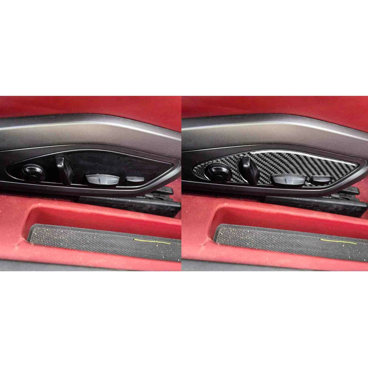 Soft Carbon Fiber Seat Adjust Button Panel Trim for Porsche 911 992 2019-2023