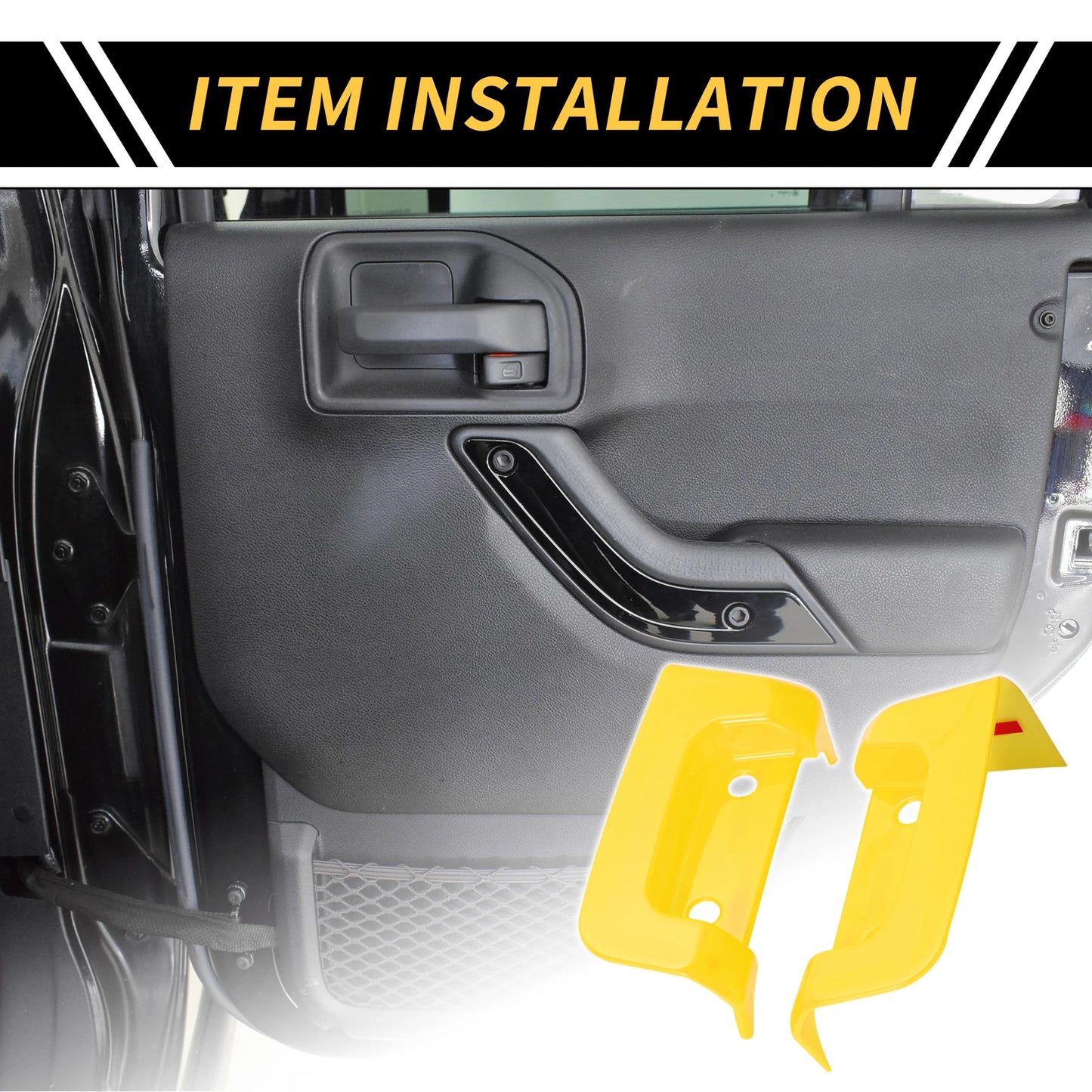 Rear Door Latch Lock Cover Trim for Jeep Wrangler JL JLU (2018-2024) Yellow