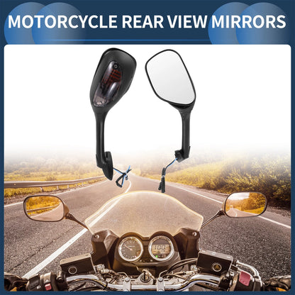 1 Set Rear View Mirrors w/ Turn Signals for Suzuki GSXR1000 (2002–2017)