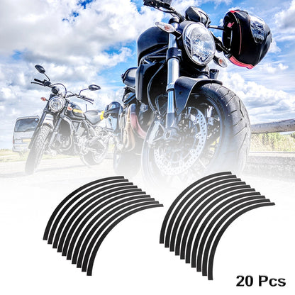 20pcs 20in Wheel Rim Sticker Reflective Strips for Motorcycle Car