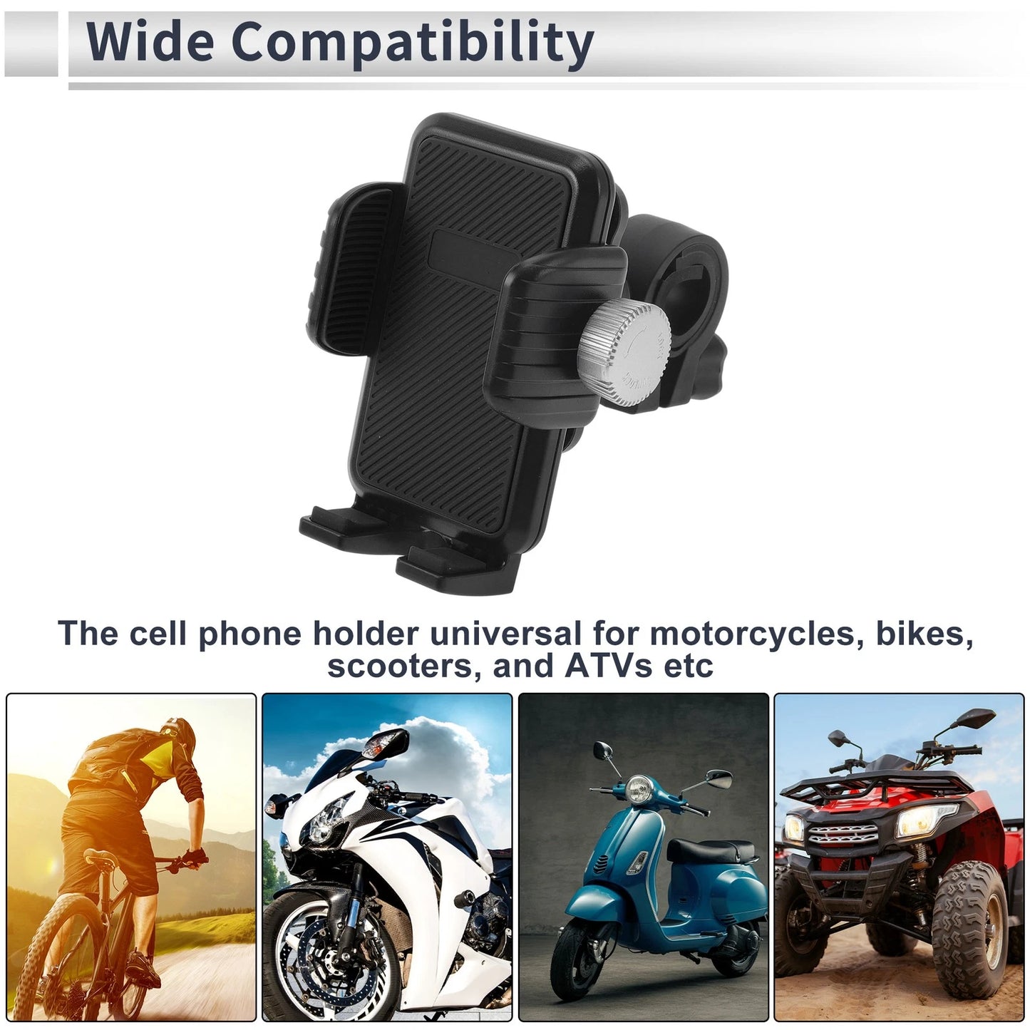 Motorcycle Phone Mount Holder 4.7-7.2 Phones ABS for Motorcycle