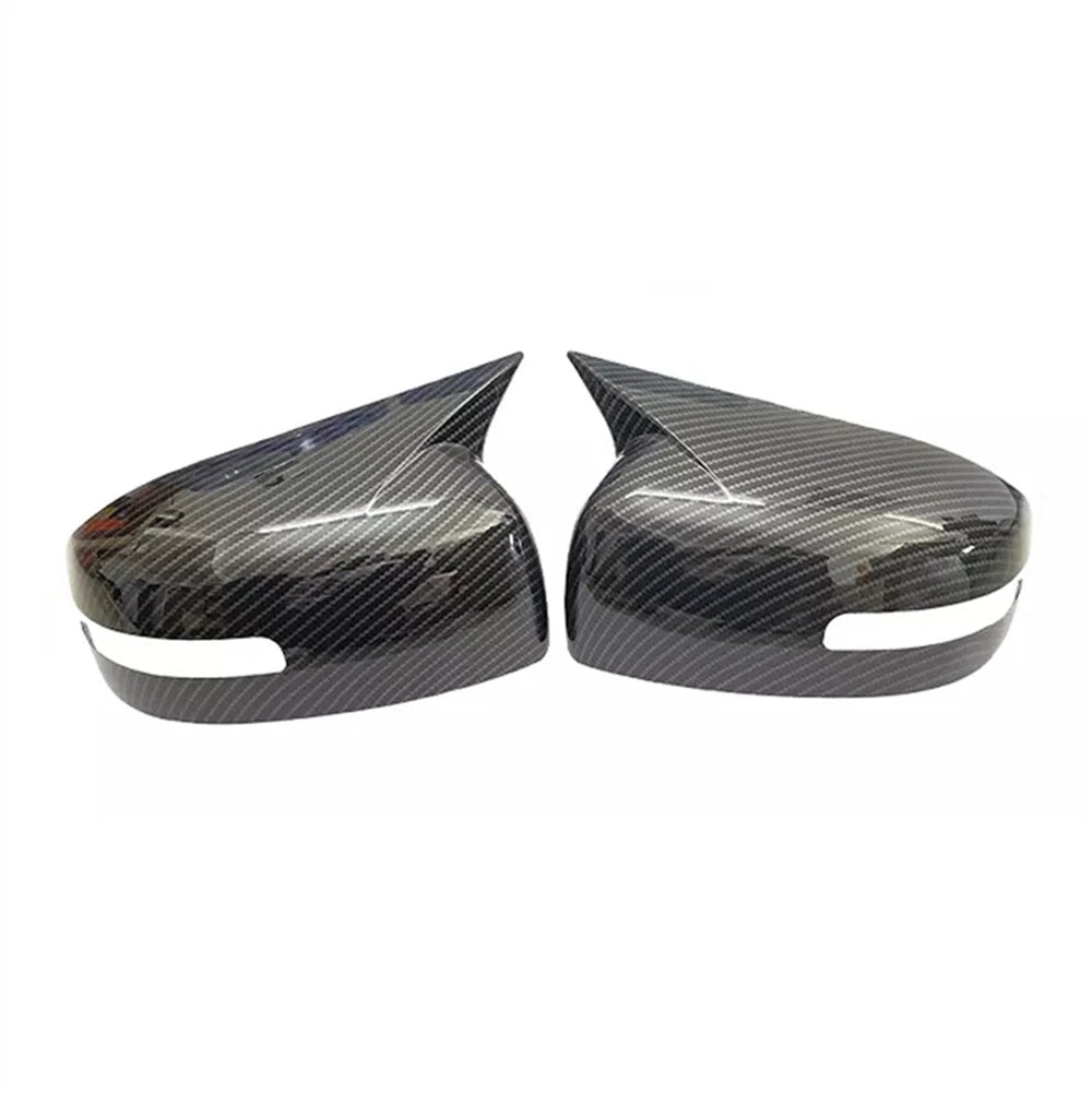 Black Carbon Fiber Side Mirror Covers for 2013-2016 Mitsubishi Lancer EVO