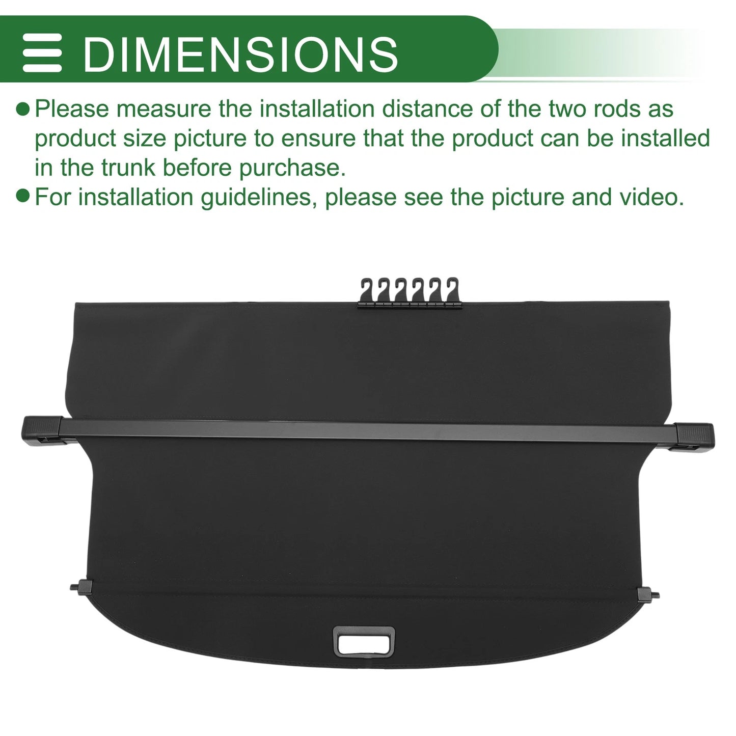 Car Trunk Retractable Cargo Cover for Ford Everest (2016-2021) Gloss Black
