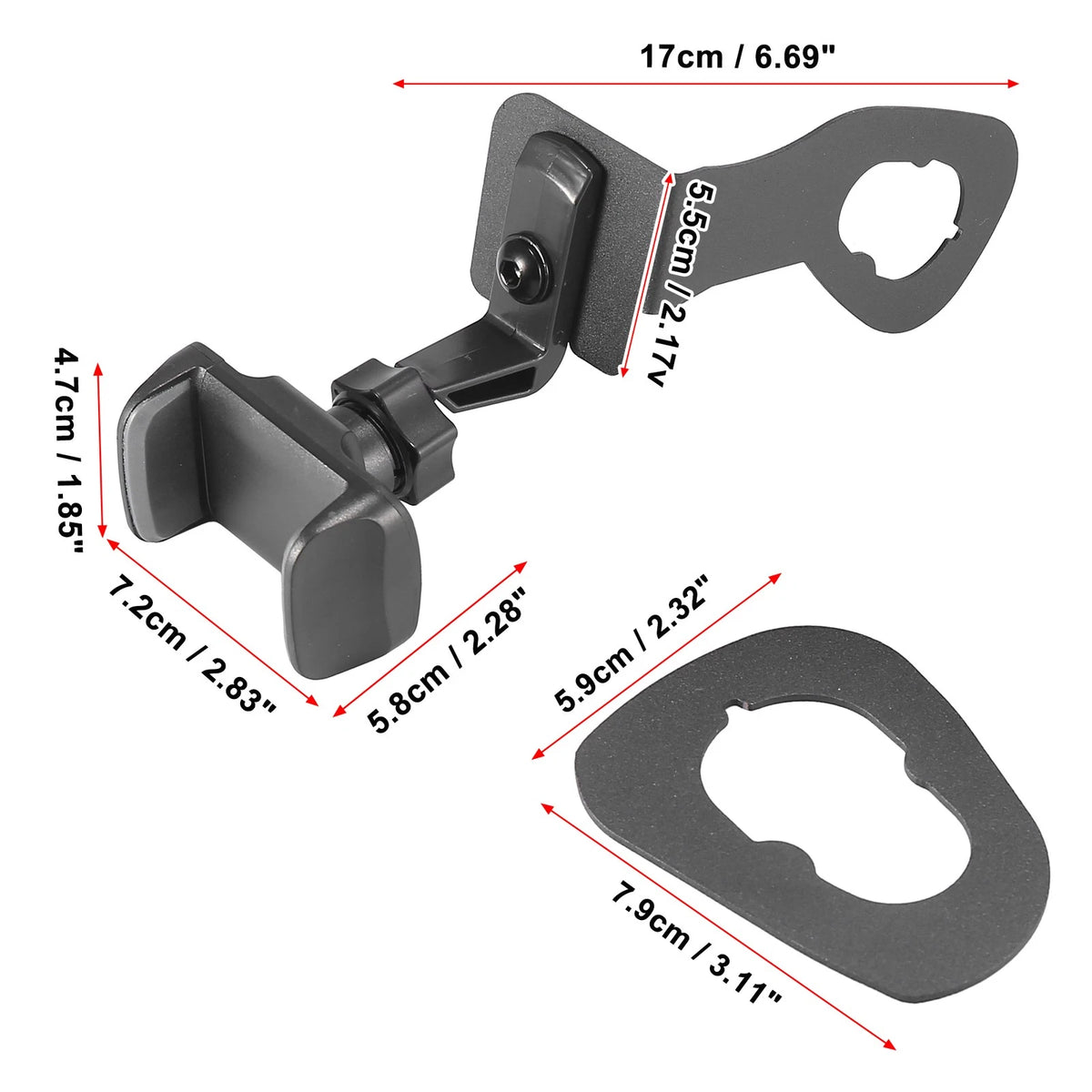 Mobile Phone Holder Mount Kit for Jeep Wrangler JK JKU (2011-2018)