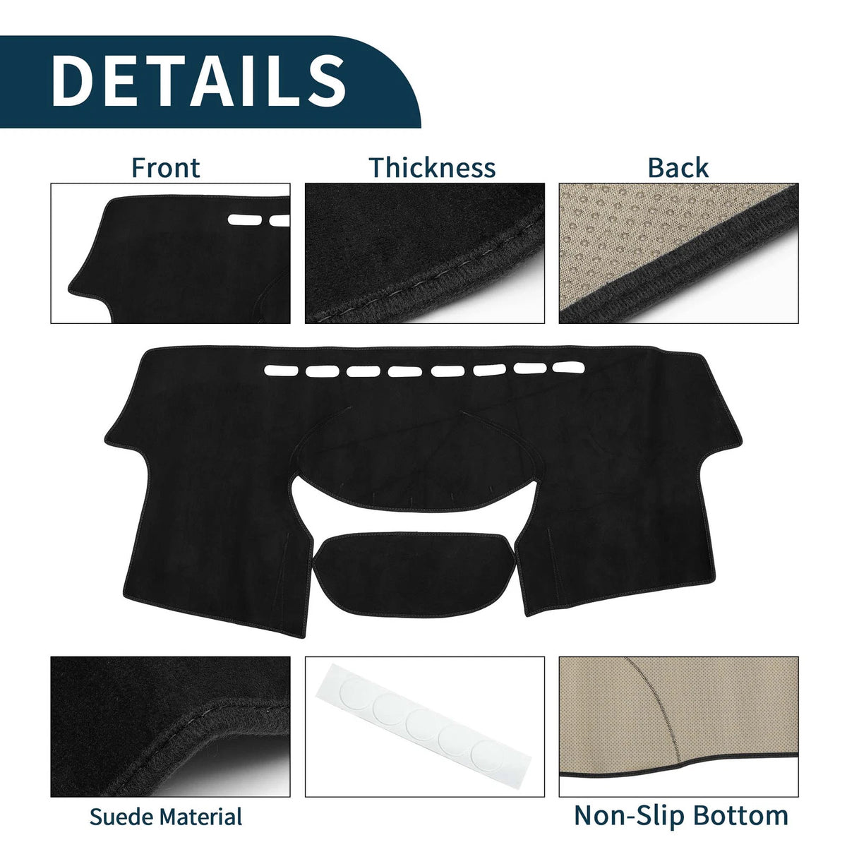 Dashboard Cover Mat for Toyota Vitz 90 Series (2005-2010) Black