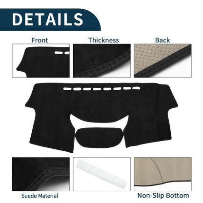 Dashboard Cover Mat for Toyota Vitz 90 Series (2005-2010) Black