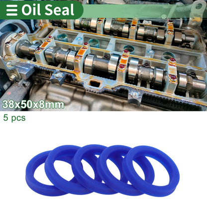 Oil Seal Rotary Shaft Seal TPU 38x50x8mm High-Pressure Blue 5 Pcs