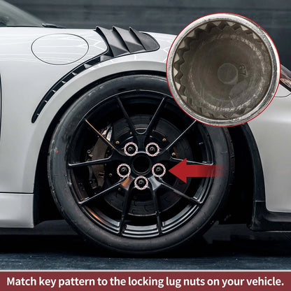 1 x Wheel Lock Lug Nut 21 Teeth Anti-theft Key Socket for Porsche Cayenne
