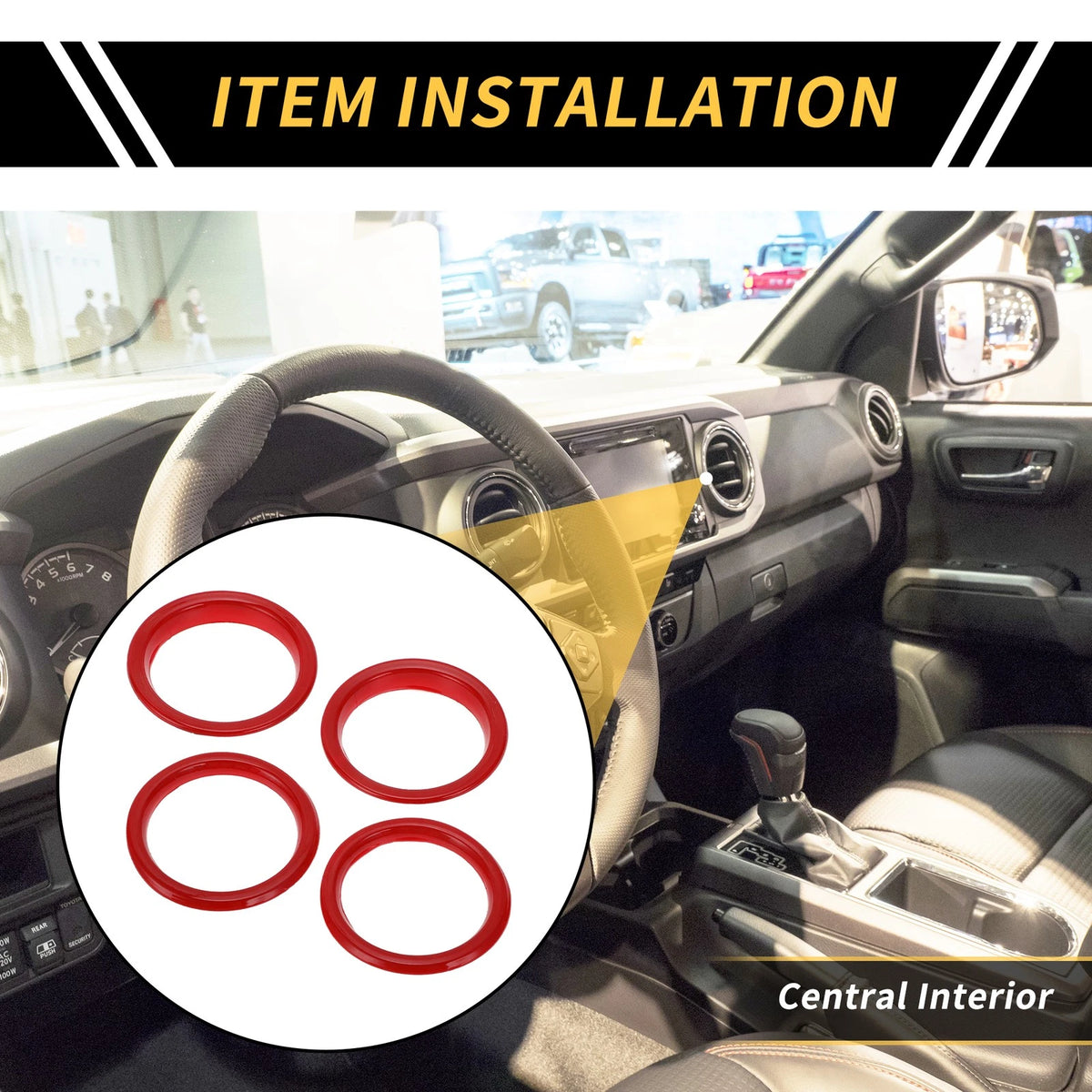 AC Vent Dashboard Decoration Rings for Jeep Wrangler JL JLU (2018-2020) - 4 Pcs