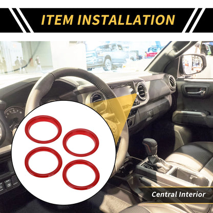 AC Vent Dashboard Decoration Rings for Jeep Wrangler JL JLU (2018-2020) - 4 Pcs
