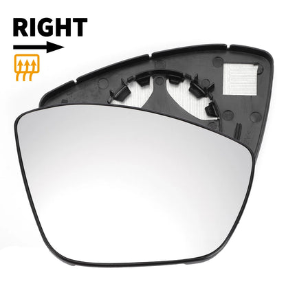 Right Side Heated White Mirror Glass for Peugeot 208, 308 (2013-2019)
